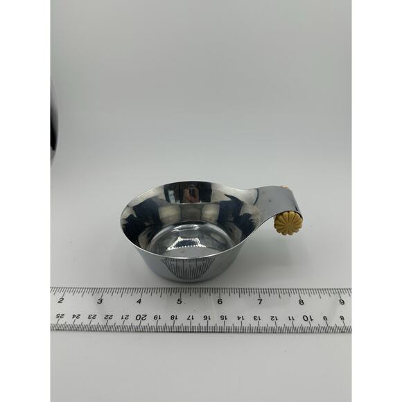 Vintage Chase Brass Art Deco Bakelite Chrome Serving Bow by Von Nessen 4 Inch - Picture 8 of 8